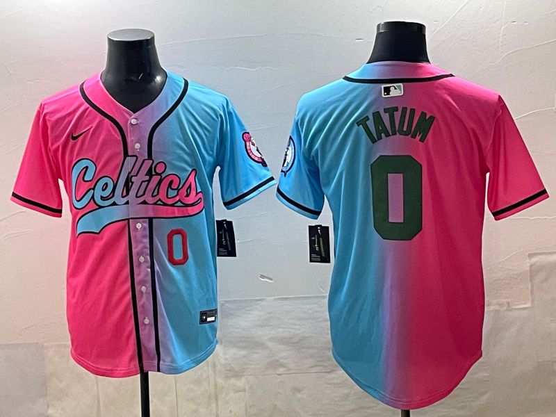 Men 2025 Boston Celtics #0 Tatum Blue pink Nike NBA Jersey style 02->youth nfl jersey->Youth Jersey